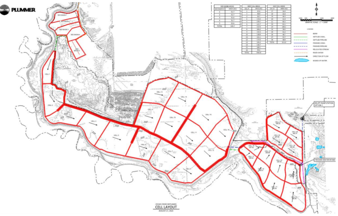Marty Leonard Wetlands cell layout drawing
