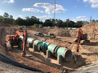 Construction of the 108-inch by 84-inch connection for the Northeast Transmission Line