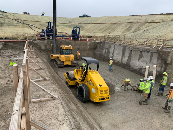 Construction activity at the Lake Ralph Hall dam and raw water pump station project