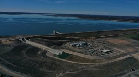 Aerial view of the reservoir and facilities