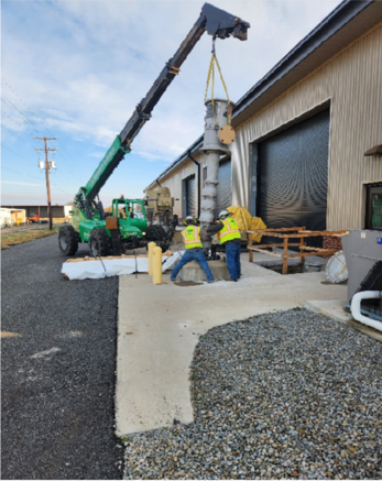 Equipment installation at the water treatment plant expansion